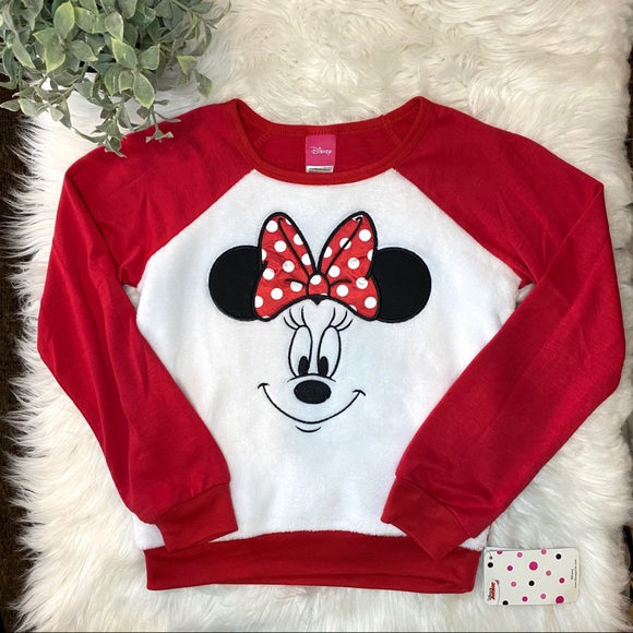 NWT Disney Minnie Mouse Red & White Sweatshirt 6X - Picture 1 of 8